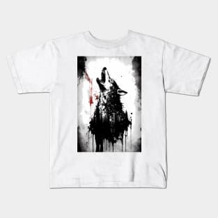 Gray Wolf Howling Kids T-Shirt